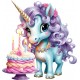 Sticker decorativ, Unicorn, Turcoaz, 66 cm, 1333STK-8