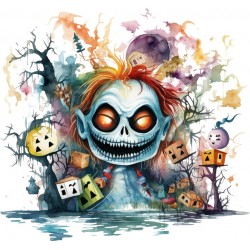 Sticker decorativ, Halloween, Turcoaz, 64 cm, 1334STK-3