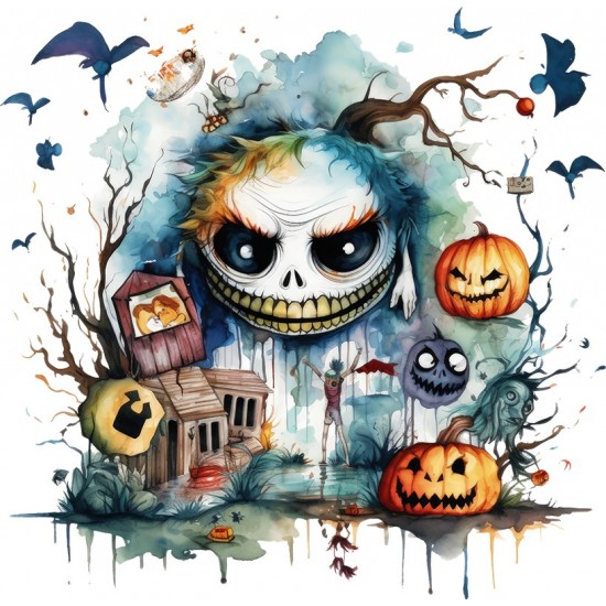Sticker decorativ, Halloween, Multicolor, 61 cm, 1334STK-7 Sticker decorativ, Halloween, Multicolor, 61 cm, 1334STK-7