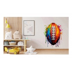 Sticker decorativ, Mingie Rugby, Portocaliu, 80 cm, 1335STK-1
