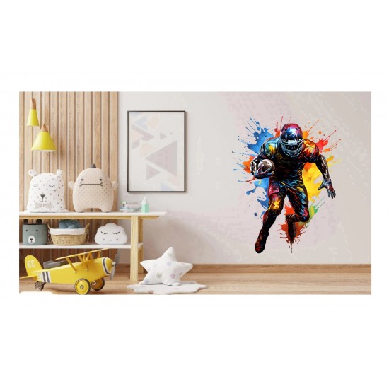 Sticker decorativ, Fotbal American, Galben, 74 cm, 1335STK-10 Sticker decorativ, Fotbal American, Galben, 74 cm, 1335STK-10
