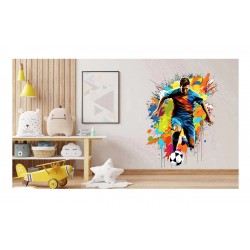 Sticker decorativ, Jucator Fotbal, Multicolor, 74 cm, 1335STK-15