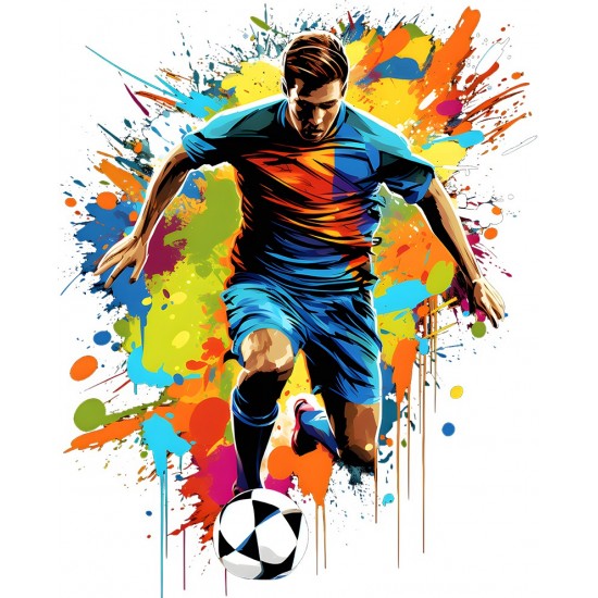 Sticker decorativ, Jucator Fotbal, Multicolor, 74 cm, 1335STK-15 Sticker decorativ, Jucator Fotbal, Multicolor, 74 cm, 1335STK-15