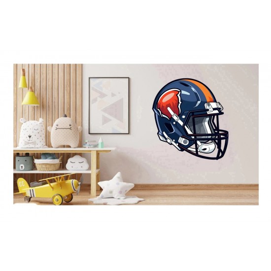 Sticker decorativ, Casca Hochei, Albastru, 66  cm, 1335STK-17