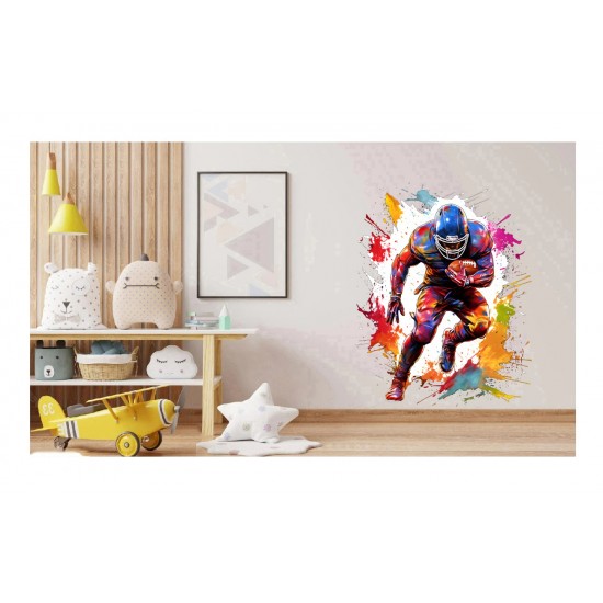 Sticker decorativ, Fotbal American, Rosu, 69 cm, 1335STK-9