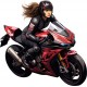 Sticker decorativ, Motocicleta, Rosu-Negru, 60 cm, 1336STK-6