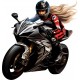 Sticker decorativ, Motocicleta, Negru, 62 cm, 1336STK-7