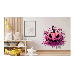 Sticker decorativ, Halloween, Roz, 67 cm, 1337STK-4