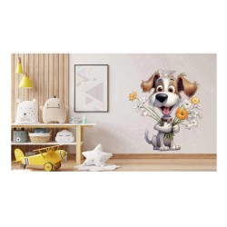 Sticker decorativ, Caine, Alb, 64 cm, 1341STK-10
