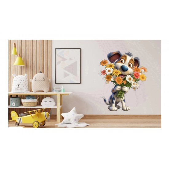 Sticker decorativ, Caine, Alb, 73 cm, 1341STK-2