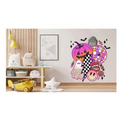 Sticker decorativ, Halloween, Roz, 66 cm, 1342STK Sticker decorativ, Halloween, Roz, 66 cm, 1342STK