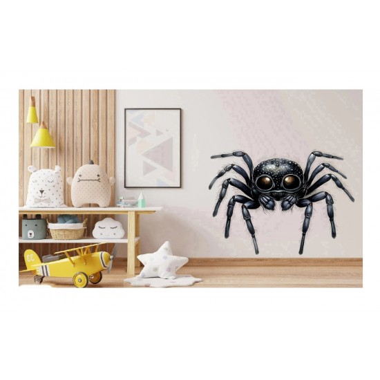 Sticker decorativ, Paianjen, Negru, 73 cm, 1343STK