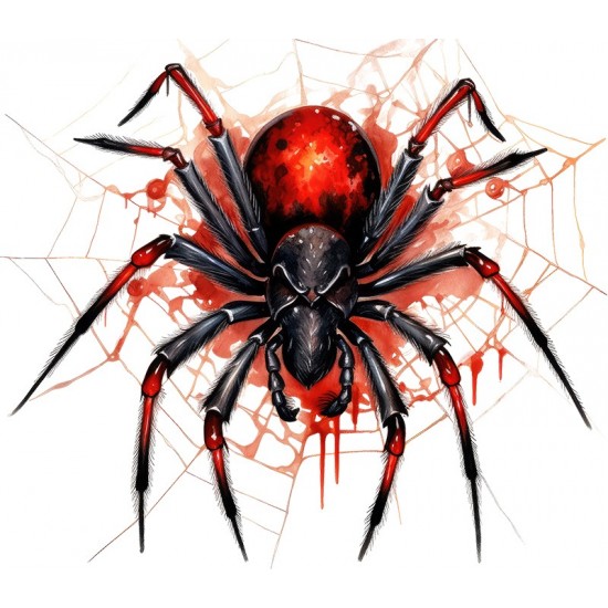 Sticker decorativ, Paianjen, Rosu-Negru, 68 cm, 1343STK-11 Sticker decorativ, Paianjen, Rosu-Negru, 68 cm, 1343STK-11