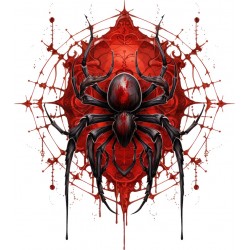 Sticker decorativ, Paianjen, Rosu, 67 cm, 1343STK-12