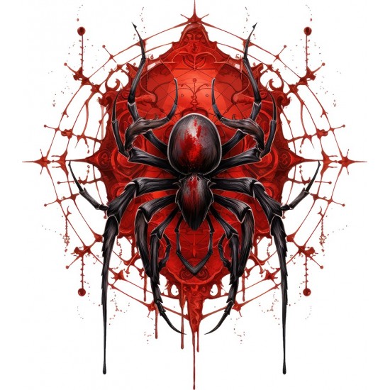 Sticker decorativ, Paianjen, Rosu, 67 cm, 1343STK-12