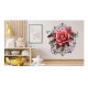 Sticker decorativ, Trandafiri, Rosu, 62 cm, 1343STK-15