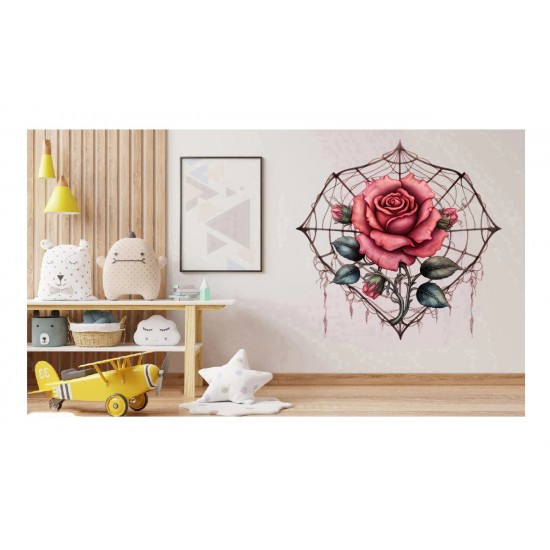 Sticker decorativ, Trandafiri, Roz, 60 cm, 1343STK-19 Sticker decorativ, Trandafiri, Roz, 60 cm, 1343STK-19