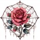 Sticker decorativ, Trandafiri, Roz, 60 cm, 1343STK-19 Sticker decorativ, Trandafiri, Roz, 60 cm, 1343STK-19