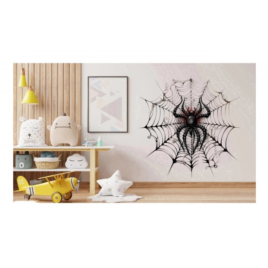 Sticker decorativ, Paianjen, Negru, 61 cm, 1343STK-4