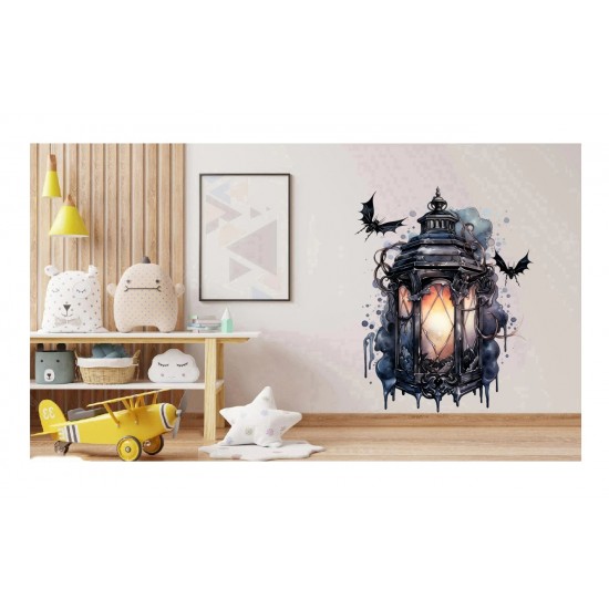 Sticker decorativ, Felinar, Negru, 77 cm, 1343STK-7