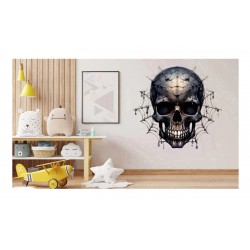 Sticker decorativ, Craniu, Negru, 63 cm, 1343STK-8