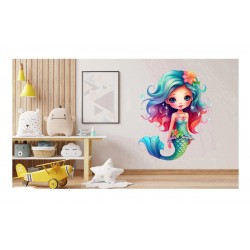 Sticker decorativ, Mica Sirena, Turcoaz, 71 cm, 1344STK Sticker decorativ, Mica Sirena, Turcoaz, 71 cm, 1344STK