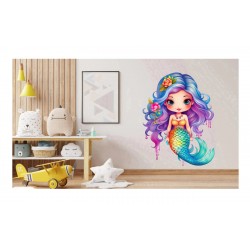 Sticker decorativ, Mica Sirena, Albastru, 81 cm, 1344STK-4 Sticker decorativ, Mica Sirena, Albastru, 81 cm, 1344STK-4