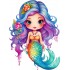 Sticker decorativ, Mica Sirena, Albastru, 81 cm, 1344STK-4