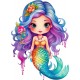 Sticker decorativ, Mica Sirena, Albastru, 81 cm, 1344STK-4