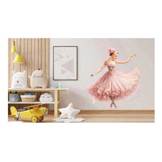 Sticker decorativ, Balerina, Roz, 67 cm, 1346STK Sticker decorativ, Balerina, Roz, 67 cm, 1346STK