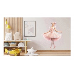 Sticker decorativ, Balerina, Roz, 88 cm, 1346STK-2