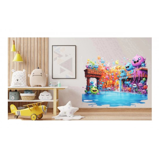 Sticker decorativ, Culori Pastelate, Zambareti, Multicolor, 69 cm, 1347STK-1 Sticker decorativ, Culori Pastelate, Zambareti, Multicolor, 69 cm, 1347STK-1