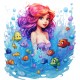 Sticker decorativ, Culori Pastelate, Fata, Portocaliu, 66 cm, 1347STK-10