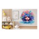 Sticker decorativ, Culori Pastelate, Fata, Multicolor, 63 cm, 1347STK-13