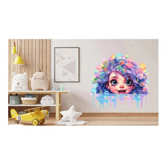 Sticker decorativ, Culori Pastelate, Fata, Mov, 62 cm, 1347STK-2 Sticker decorativ, Culori Pastelate, Fata, Mov, 62 cm, 1347STK-2