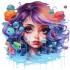 Sticker decorativ, Culori Pastelate, Fata, Albastru, 61 cm, 1347STK-7