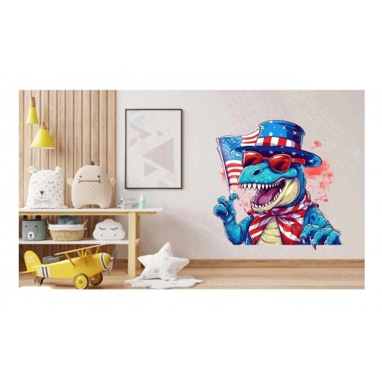 Sticker decorativ, Dinozaur, Albastru, 63 cm, 1348STK Sticker decorativ, Dinozaur, Albastru, 63 cm, 1348STK