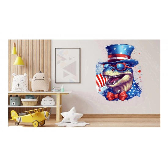 Sticker decorativ, Dinozaur, Albastru, 80 cm, 1348STK-1