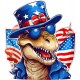 Sticker decorativ, Dinozaur, Albastru, Rosu, 66 cm, 1348STK-5