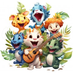 Sticker decorativ, Animale Cantarete, Albastru, 62 cm, 1349STK-4
