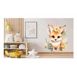 Sticker decorativ, Vulpe, Maro, 68 cm, 1351STK-1