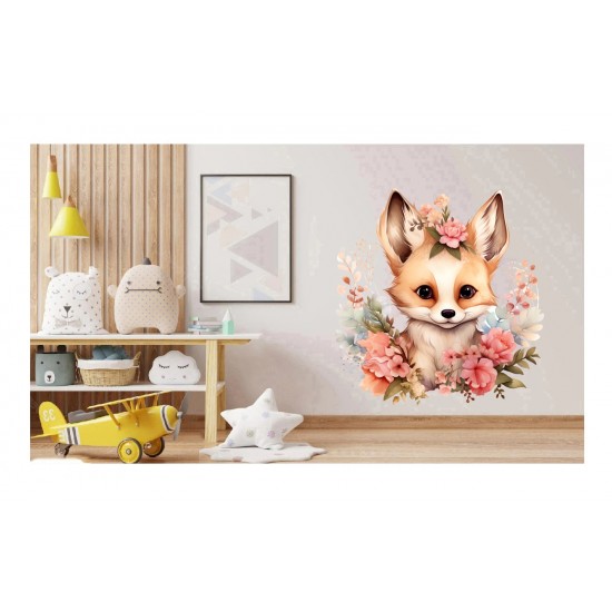 Sticker decorativ, Vulpe, Portocaliu, 64 cm, 1351STK-2
