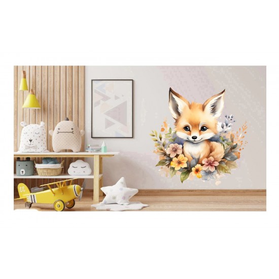 Sticker decorativ, Vulpe, Maro, 60 cm, 1351STK-4
