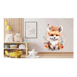 Sticker decorativ, Vulpe, Portocaliu, 66 cm, 1351STK-6