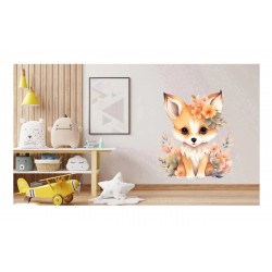 Sticker decorativ, Vulpe, Portocaliu, 66 cm, 1351STK-7