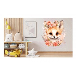 Sticker decorativ, Vulpe, Portocaliu, 64 cm, 1351STK-9