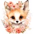 Sticker decorativ, Vulpe, Portocaliu, 64 cm, 1351STK-9