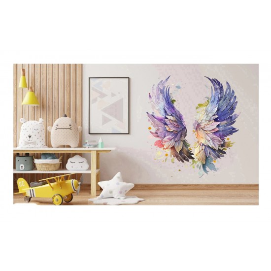 Sticker decorativ, Aripi, Mov, 72 cm, 1355STK