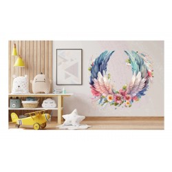 Sticker decorativ, Aripi, Roz, 64 cm, 1355STK-12