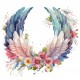 Sticker decorativ, Aripi, Roz, 64 cm, 1355STK-12